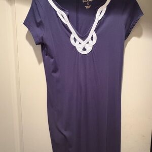 Lilly Pulitzer Navy Dress with White Accents - Size Small